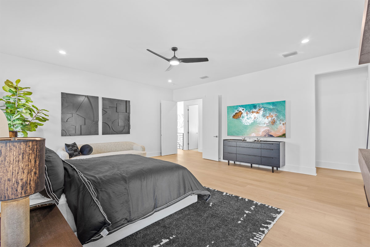 Two Story Modern Home bed